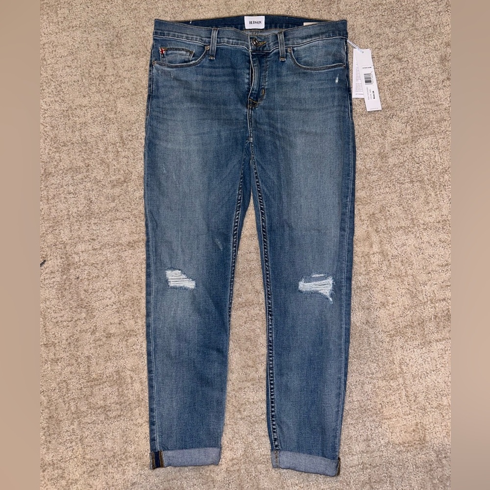 NEW Hudson Harkin Super Skinny Crop Cuffed Jeans